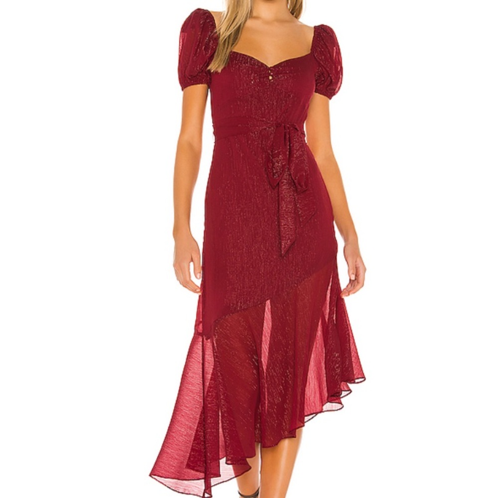 Red Privacy Please Midi Dress